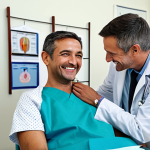 **

"A friendly doctor in a clean, bright clinic, wearing a lab coat, fully clothed, giving a vaccine shot to a smiling patient. The patient is looking at the doctor with trust. Background includes medical posters and equipment. Safe for work, appropriate content, fully clothed, professional, perfect anatomy, natural pose, family-friendly."

**