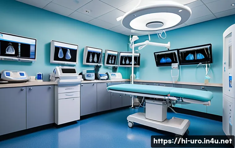 만성 방광염 치료 병원 추천 - A modern hospital bladder care unit featuring advanced diagnostic equipment such as ultrasound machi...